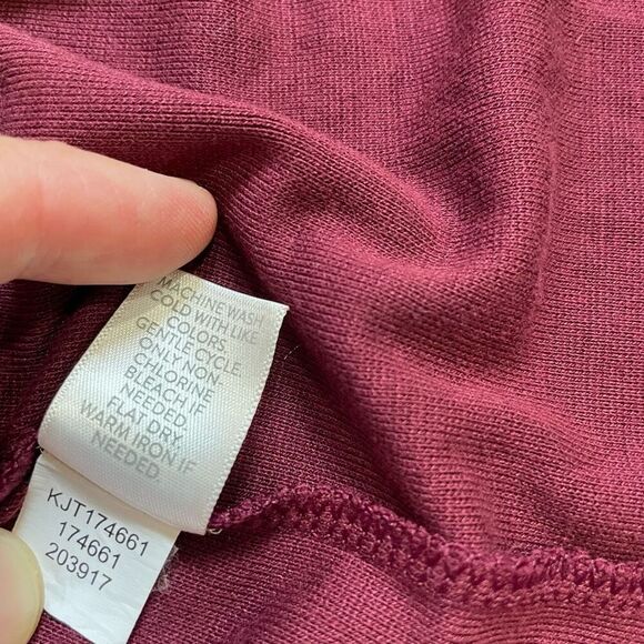 J. JILL PureJill M Twist Open Front Cardigan Wrap Top Burgundy Wine Red - Picture 8 of 11